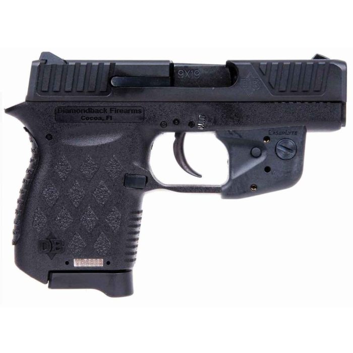 Diamondback DB9 w/LaserLyte Master Module 9mm Luger 3in Black Pistol - 6+1 Rounds