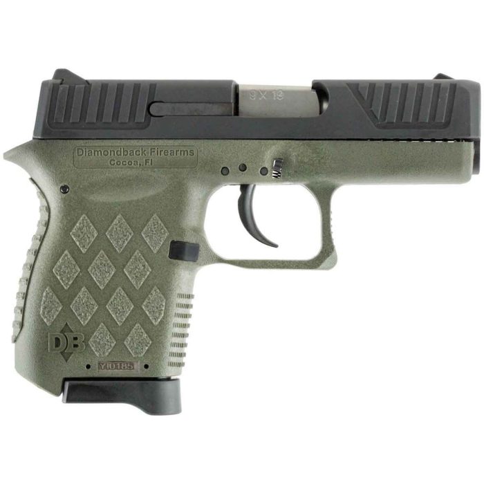 Diamondback DB9 9mm Luger 3in Black/OD Green Cerakote Pistol - 6+1 Rounds