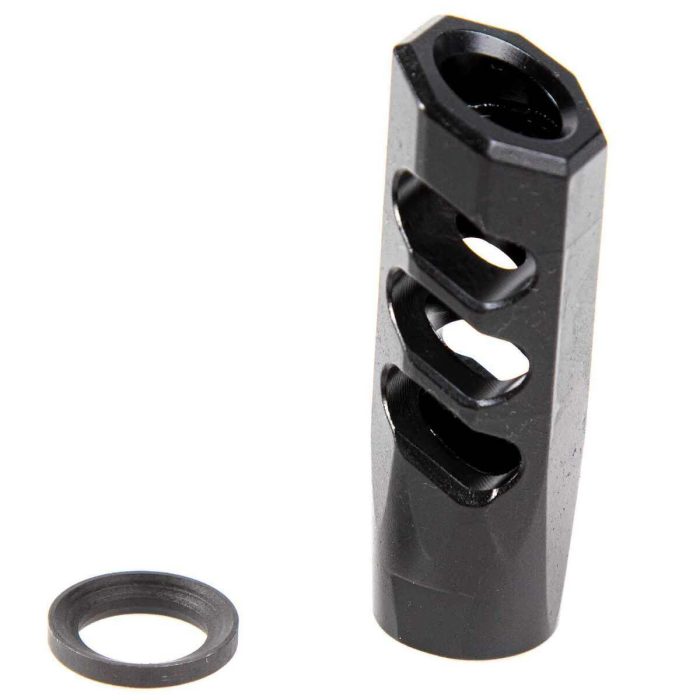 F1 Firearms 5.56 Angle Faced Compensating Black Nitride Muzzle Brake