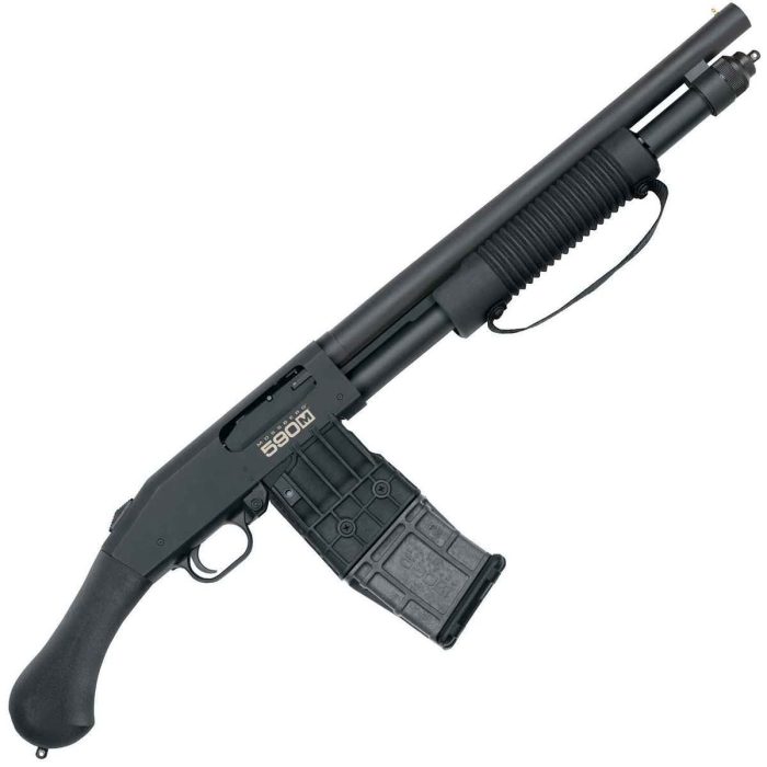 Mossberg 590M Shockwave Mag-Fed 12 Gauge 2.75in Black Pump Firearm - 15in